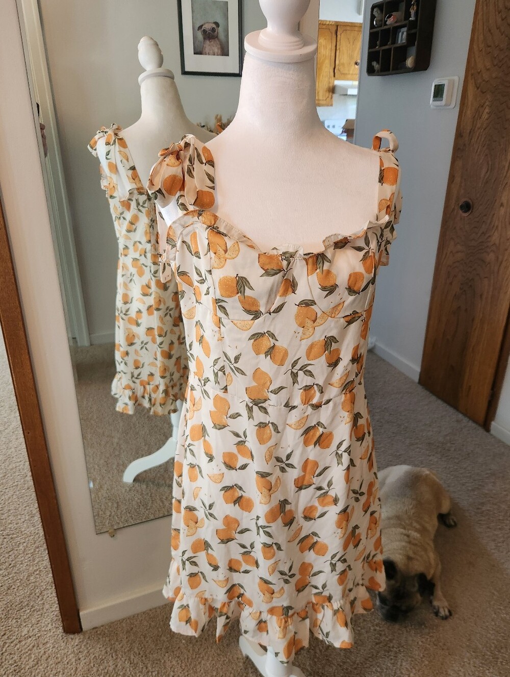 (2 For $15) Oranges Print Summer Dress